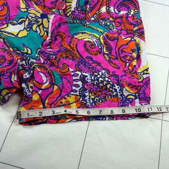 Lilly Pulitzer Shorts Womens 4 Pink Multi Callahan Sea and Be Seen Resort Preppy - Picture 11 of 12
